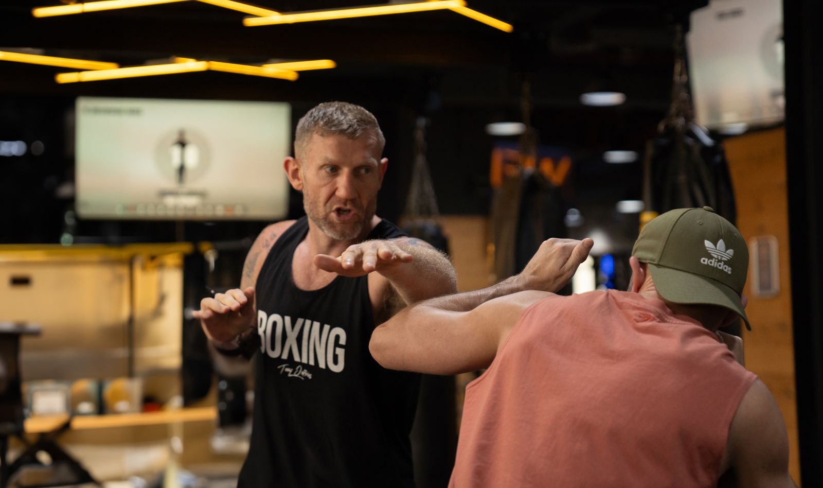 Tony Jeffries teaching boxing class at gymnation
